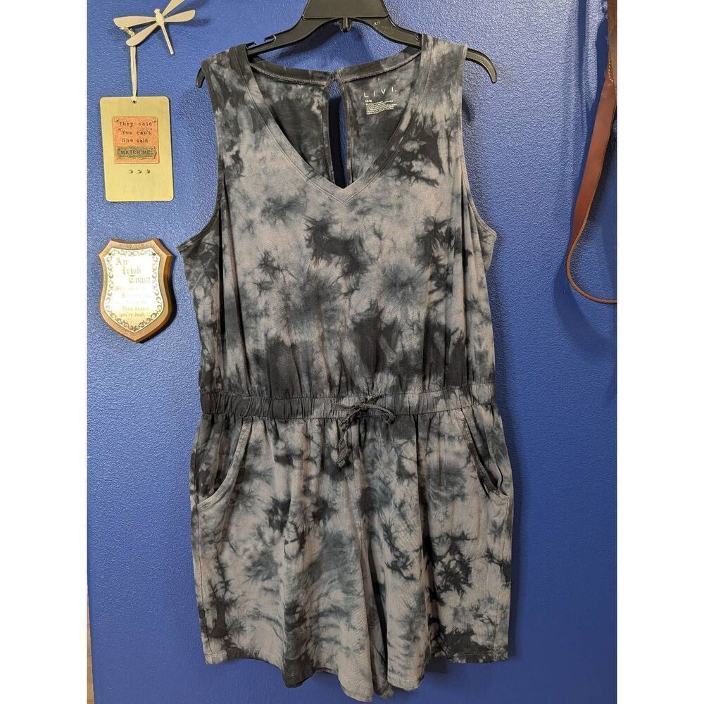 Livi Lane Bryant Sleeveless Tie Dye Romper 14 16 Plus XL Boho Festival Hippie